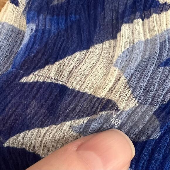 Chanel 100% Silk Chiffon Midi Dress EU 36 US 4 Small Sleeveless Blue White - Picture 10 of 13